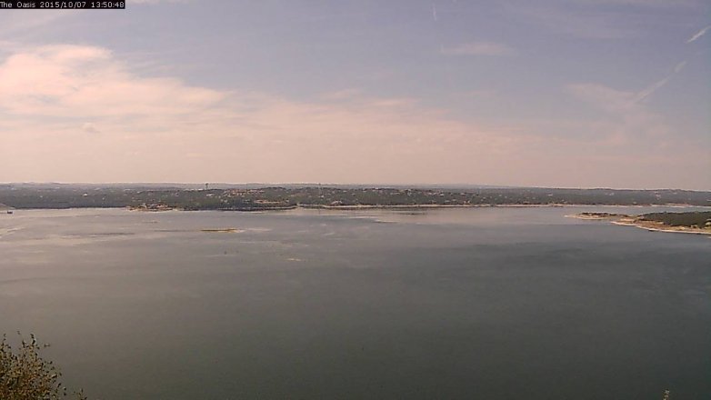 Lake Travis webcam, October 7, 2015 12:55 PM CT