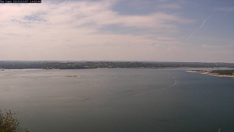 Lake Travis webcam, October 7, 2015 1:10 PM CT