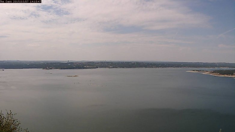 Lake Travis webcam, October 7, 2015 1:15 PM CT
