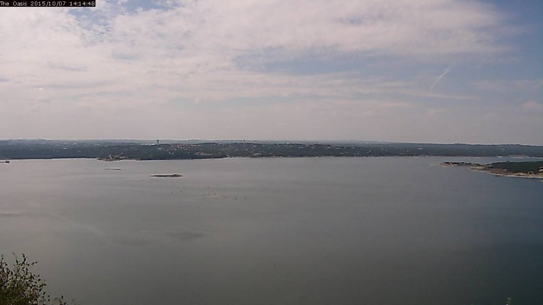 Lake Travis webcam, October 7, 2015 1:20 PM CT