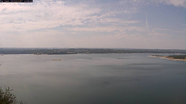 Lake Travis webcam, October 7, 2015 1:35 PM CT