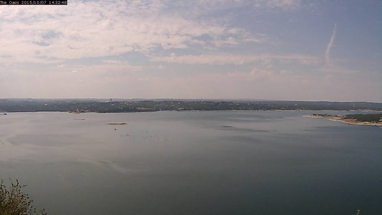 Lake Travis webcam, October 7, 2015 1:40 PM CT