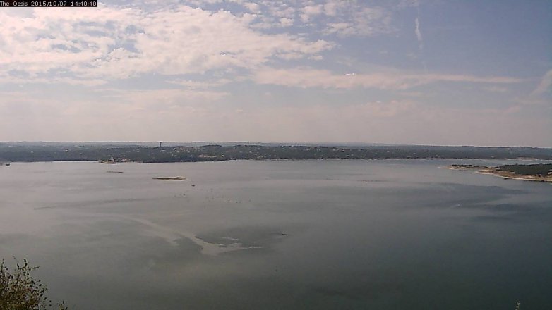 Lake Travis webcam, October 7, 2015 1:45 PM CT