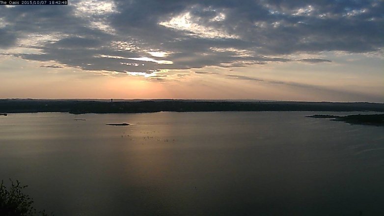 Lake Travis webcam, October 7, 2015 5:50 PM CT