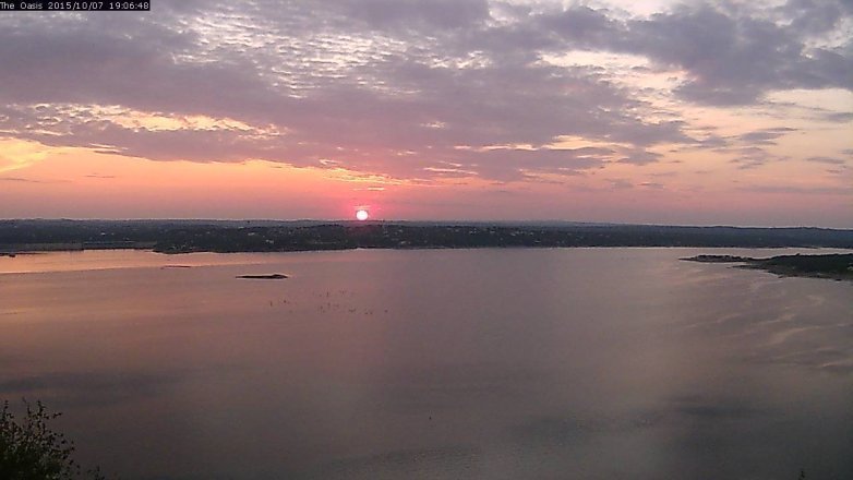 Lake Travis webcam, October 7, 2015 6:15 PM CT