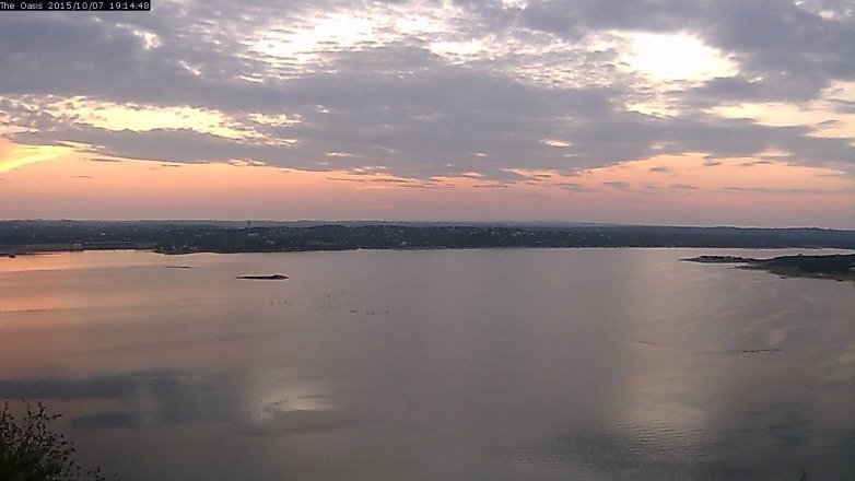 Lake Travis webcam, October 7, 2015 6:20 PM CT