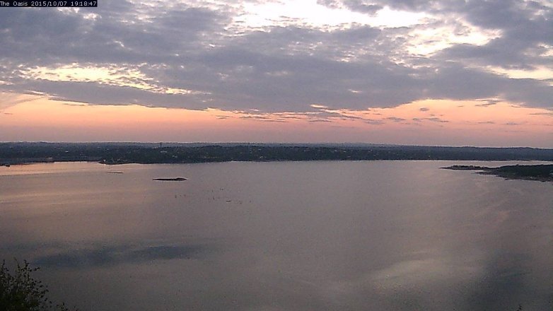 Lake Travis webcam, October 7, 2015 6:25 PM CT