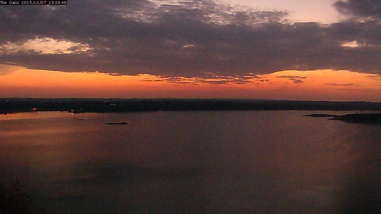 Lake Travis webcam, October 7, 2015 6:35 PM CT