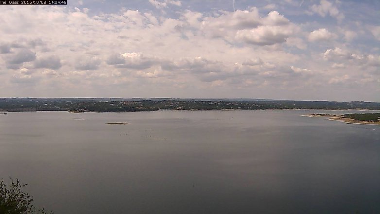 Lake Travis webcam, October 8, 2015 1:10 PM CT
