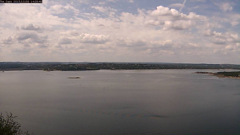 Lake Travis webcam, October 8, 2015 1:15 PM CT