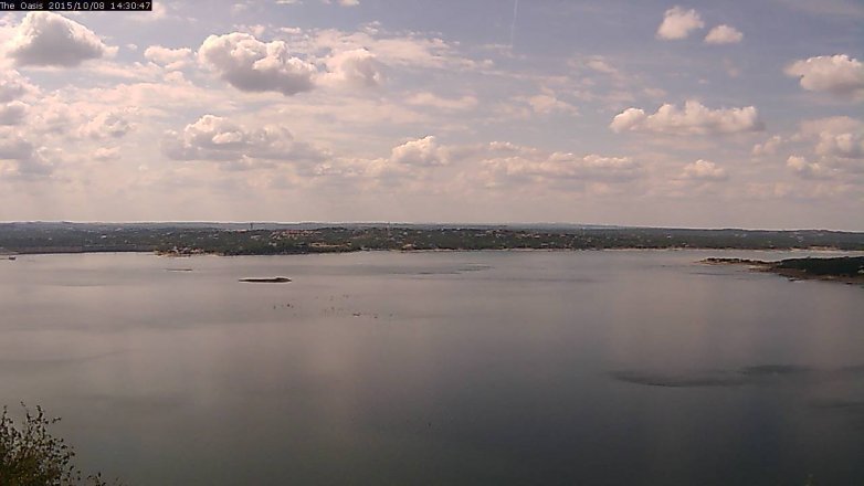 Lake Travis webcam, October 8, 2015 1:35 PM CT
