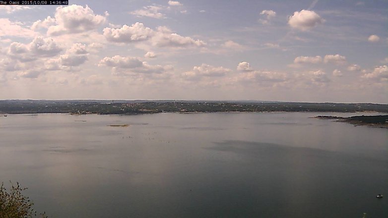 Lake Travis webcam, October 8, 2015 1:40 PM CT