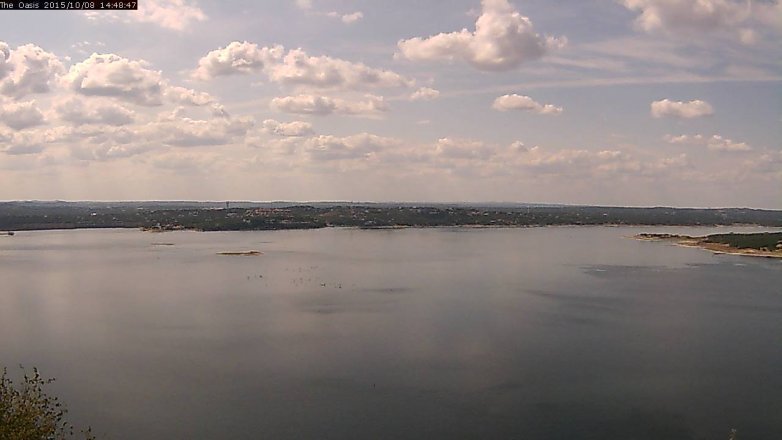 Lake Travis webcam, October 8, 2015 1:55 PM CT