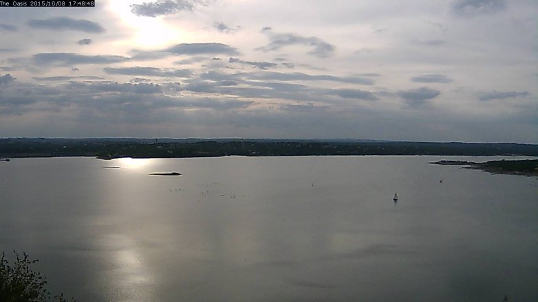 Lake Travis webcam, October 8, 2015 4:55 PM CT