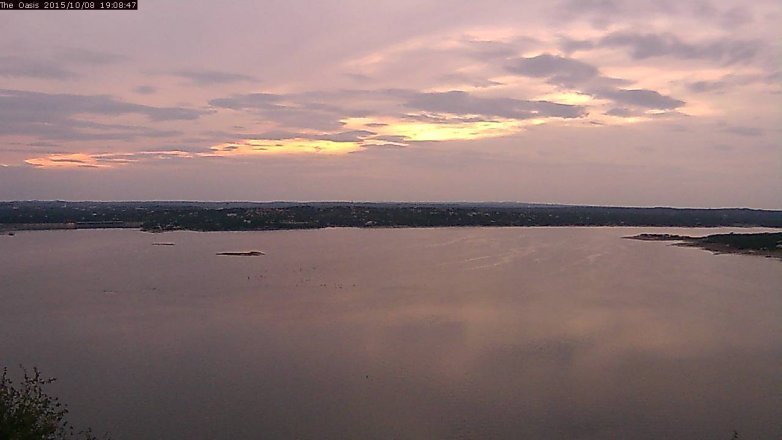 Lake Travis webcam, October 8, 2015 6:15 PM CT