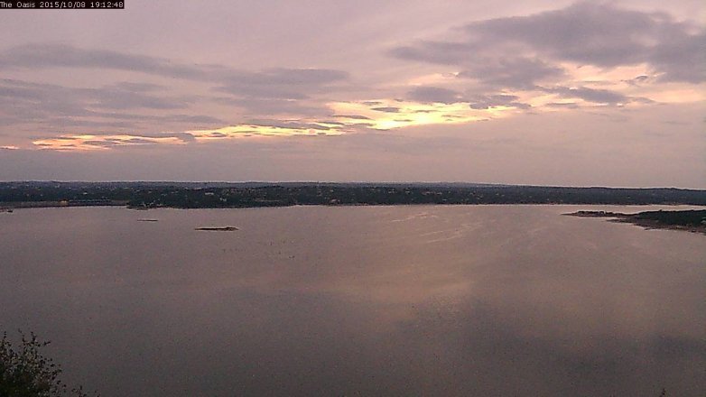 Lake Travis webcam, October 8, 2015 6:20 PM CT