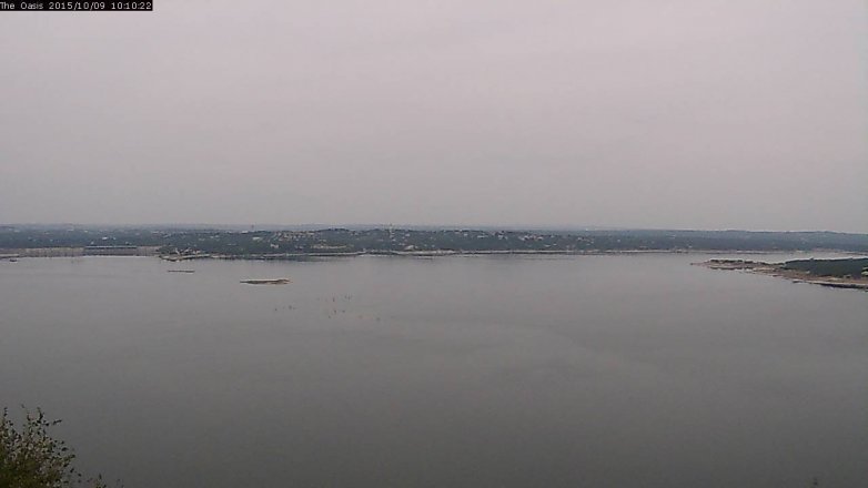 Lake Travis webcam, October 9, 2015 9:15 AM CT