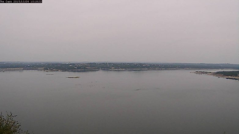 Lake Travis webcam, October 9, 2015 9:25 AM CT