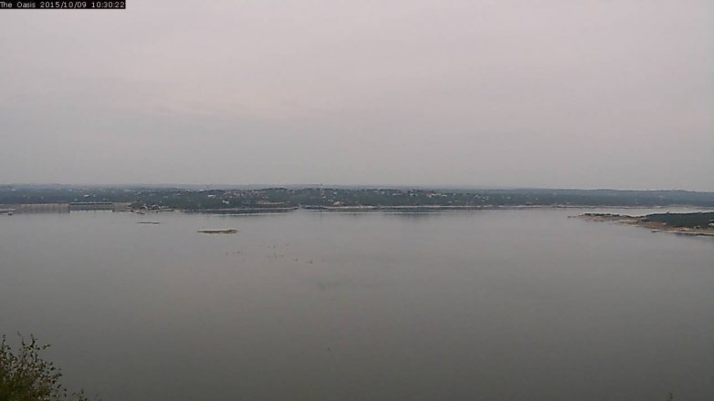 Lake Travis webcam, October 9, 2015 9:35 AM CT