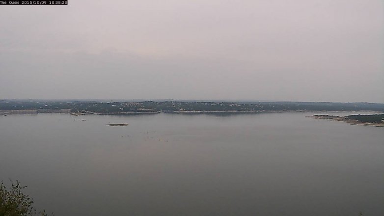 Lake Travis webcam, October 9, 2015 9:45 AM CT