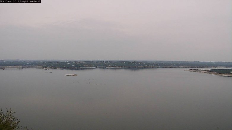 Lake Travis webcam, October 9, 2015 10:00 AM CT