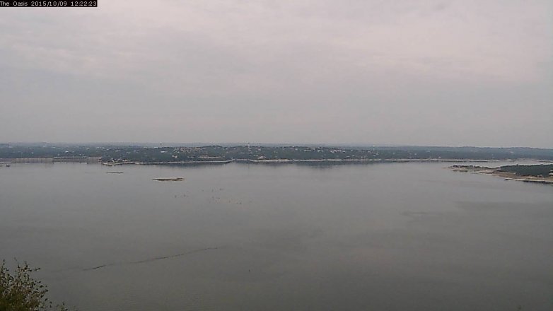 Lake Travis webcam, October 9, 2015 11:30 AM CT