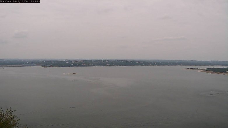 Lake Travis webcam, October 9, 2015 12:25 PM CT