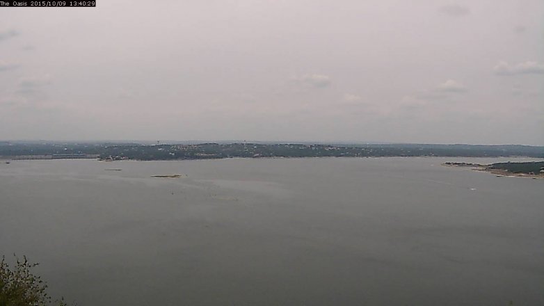 Lake Travis webcam, October 9, 2015 12:45 PM CT