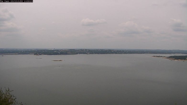 Lake Travis webcam, October 9, 2015 1:15 PM CT