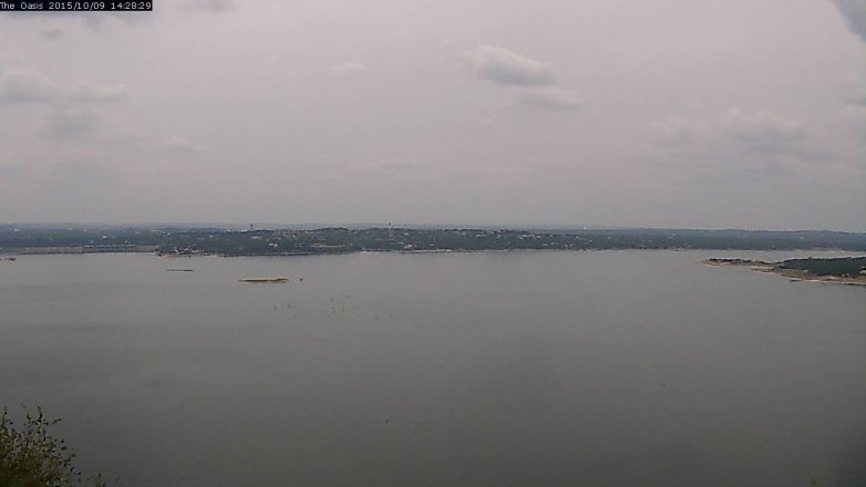 Lake Travis webcam, October 9, 2015 1:35 PM CT