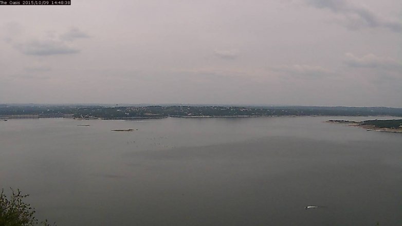 Lake Travis webcam, October 9, 2015 1:55 PM CT