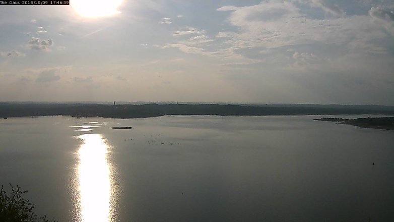 Lake Travis webcam, October 9, 2015 4:50 PM CT