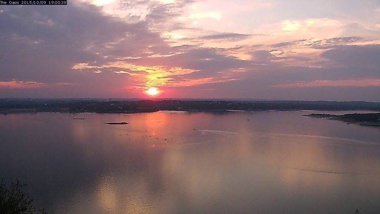 Lake Travis webcam, October 9, 2015 6:05 PM CT