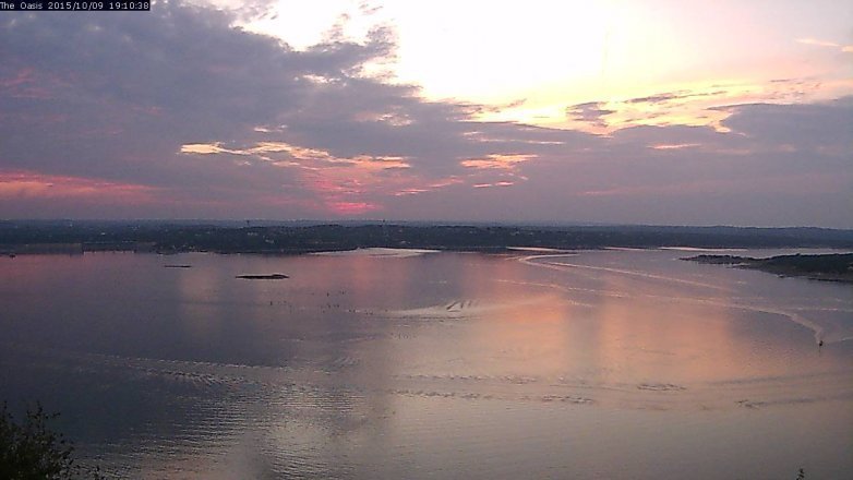 Lake Travis webcam, October 9, 2015 6:15 PM CT