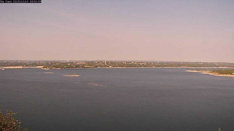 Lake Travis webcam, October 10, 2015 9:00 AM CT