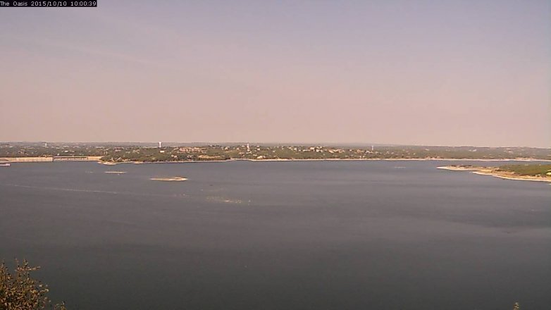 Lake Travis webcam, October 10, 2015 9:05 AM CT