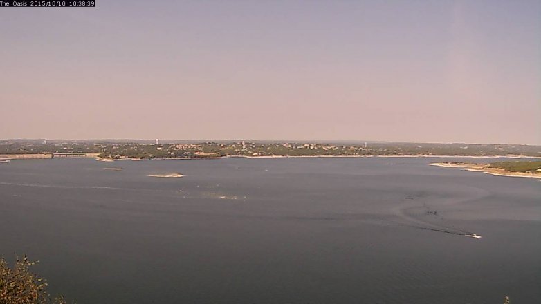Lake Travis webcam, October 10, 2015 9:45 AM CT