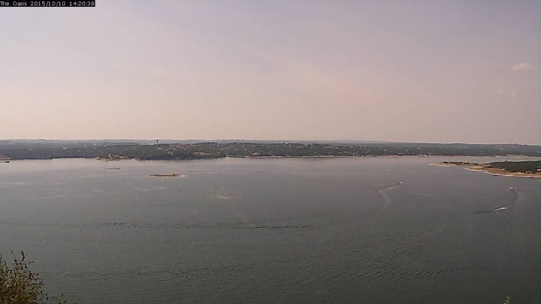 Lake Travis webcam, October 10, 2015 1:25 PM CT