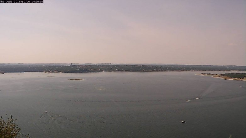 Lake Travis webcam, October 10, 2015 1:35 PM CT