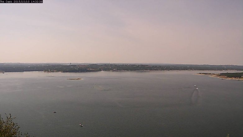 Lake Travis webcam, October 10, 2015 1:40 PM CT