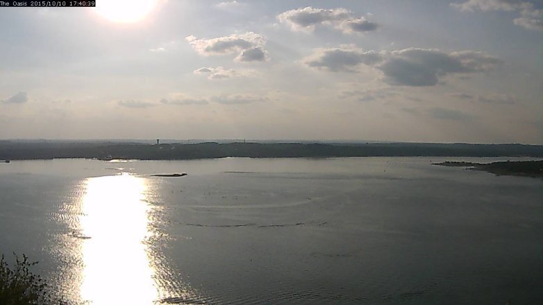 Lake Travis webcam, October 10, 2015 4:45 PM CT