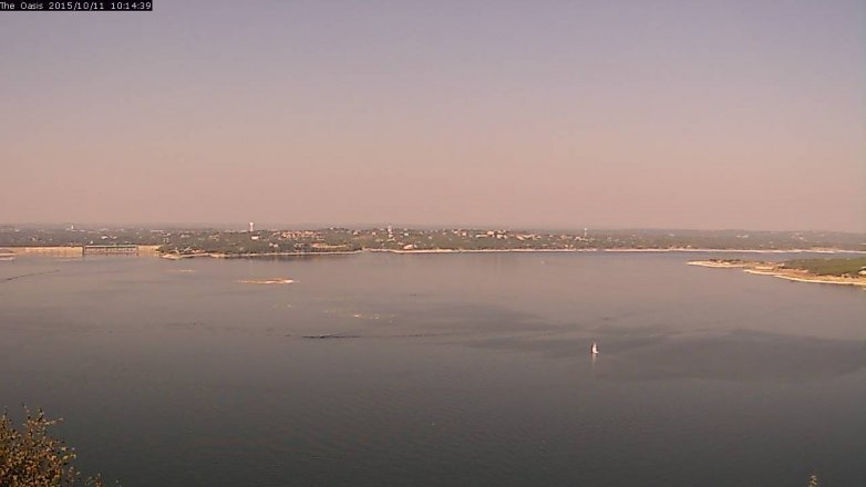 Lake Travis webcam, October 11, 2015 9:20 AM CT