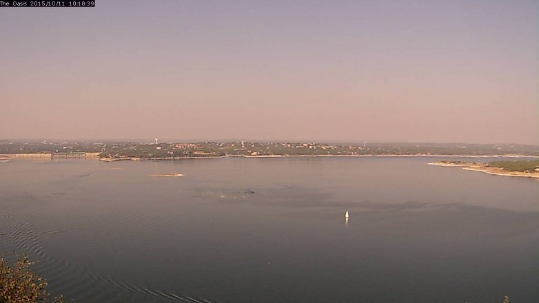Lake Travis webcam, October 11, 2015 9:25 AM CT