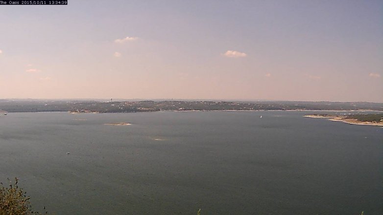 Lake Travis webcam, October 11, 2015 12:40 PM CT