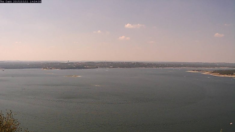 Lake Travis webcam, October 11, 2015 1:10 PM CT