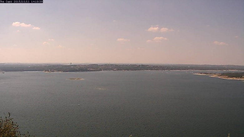 Lake Travis webcam, October 11, 2015 1:25 PM CT