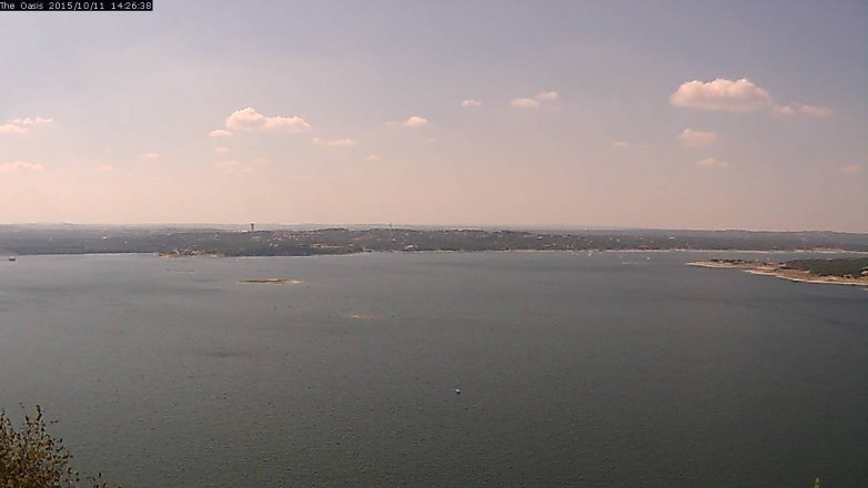 Lake Travis webcam, October 11, 2015 1:35 PM CT