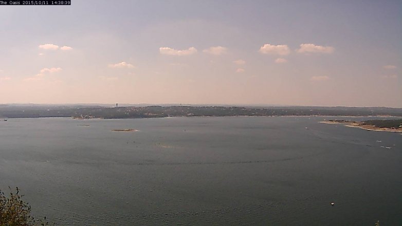 Lake Travis webcam, October 11, 2015 1:45 PM CT
