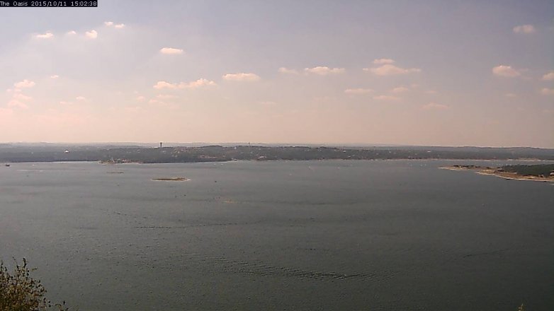 Lake Travis webcam, October 11, 2015 2:10 PM CT