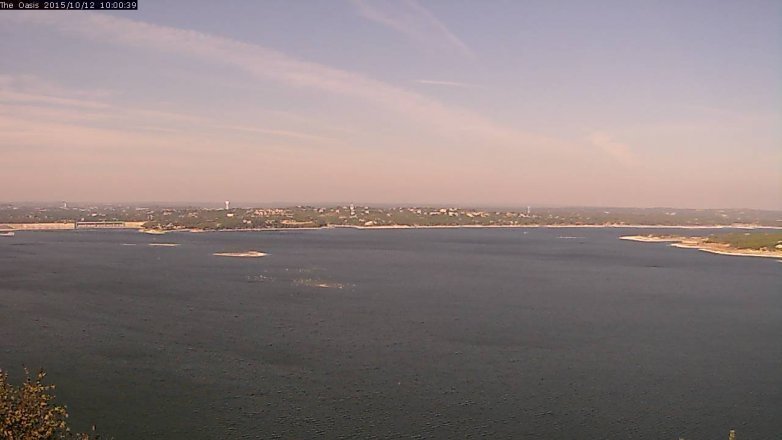 Lake Travis webcam, October 12, 2015 9:05 AM CT
